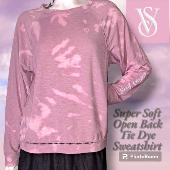 VICTORIA'S SECRET Mineral Wash Backless Cuddly Top W/Name & logo Embroidery M/L - Picture 3 of 9